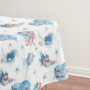Nappe Beau Aquarelle Animaux marins
