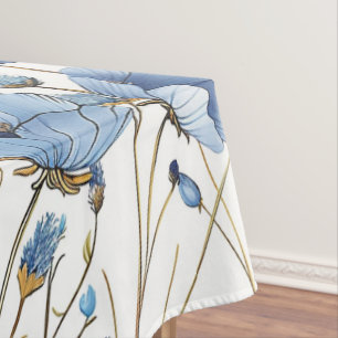 Nappe Beau bleu clair fleuri