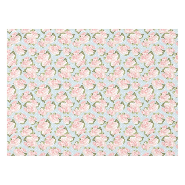 Nappe Beau motif de rose avec le pois bleu (Devant (Horizontal))