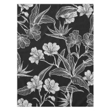 Beau motif floral noir et blanc simple