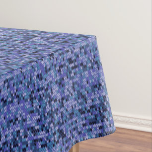 Nappe Beau, motif tricot, tricoté, bleu et