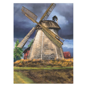 Nappe Beau paysage de moulin à vin Pays-Bas - Dessin
