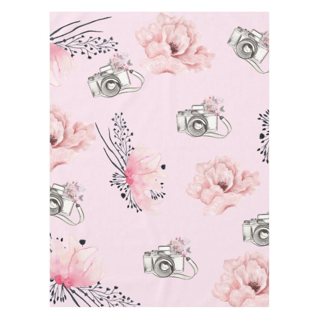 Nappe Beau Rose d'aquarelle florale (Devant)