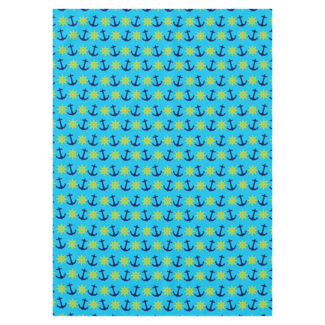 Nappe Beau thème nautique de l'Ancre et de la roue (Devant)