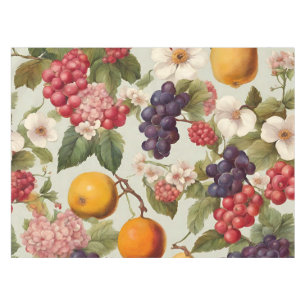 Nappe Beaux fruits et Fleurs délicates à la française
