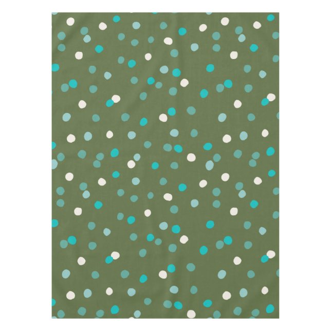 Nappe Beaux spots Pois d'hiver en vert et Turquoise (Devant)