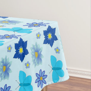 Nappe Bébé bleu Papillons et fleurs à motifs