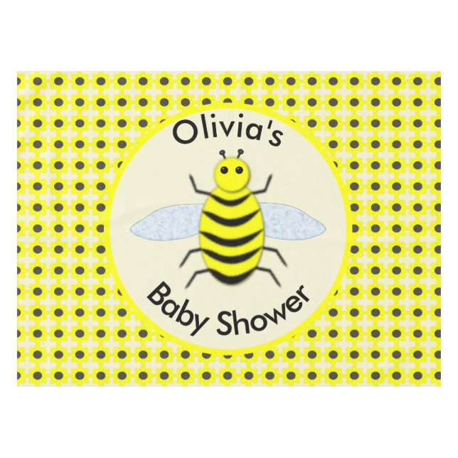 Nappe Bébé jaune mignon abeille Baby shower neutre (Devant (Horizontal))