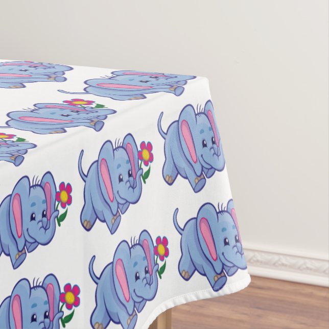Nappe Bébé mignon Eléphant Cartoon Enfants Rectangle (In Situ)
