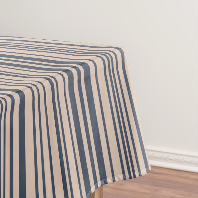 Nappe Beige/Bleu Profond Motif élégant (In Situ)