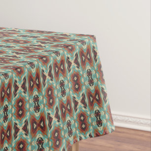 Nappe Beige Rouge Brown Aqua Bleu Vert Black Tribal Art