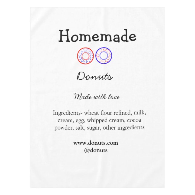 Nappe beignets faits maison avec amour ajouter site de t (Devant)