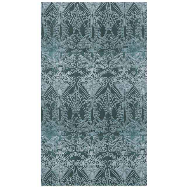 Nappe Belle, argent turquoise, motif Art nouveau, floral (Devant)