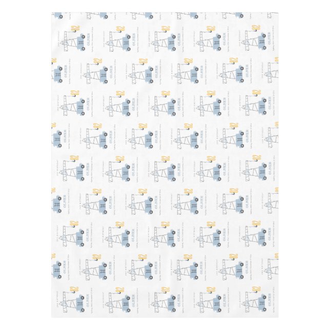 Nappe Belle Construction Grue Enfants N'Importe Quel Âge (Devant)