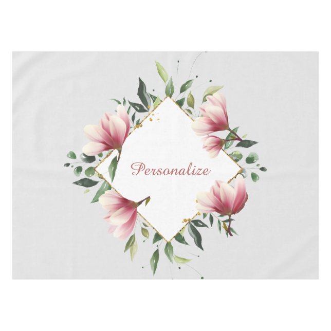 Nappe Belle et élégante bordure florale Personnalisée (Devant (Horizontal))