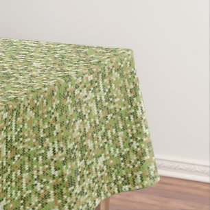 Nappe Belle motif en tricot de mamie vert olive
