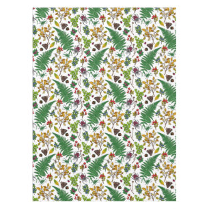 Nappe Berries forestières, feuilles et buissons sur blan
