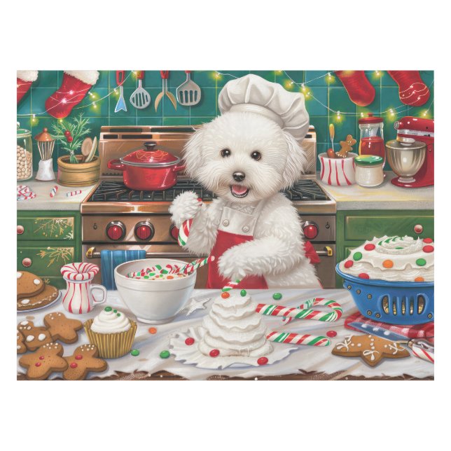 Nappe Bichon Frise Gîtes : Festif Noël (Devant (Horizontal))