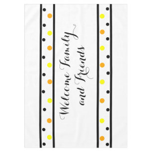 Nappe Bienvenue Amis Orange Points Jaunes