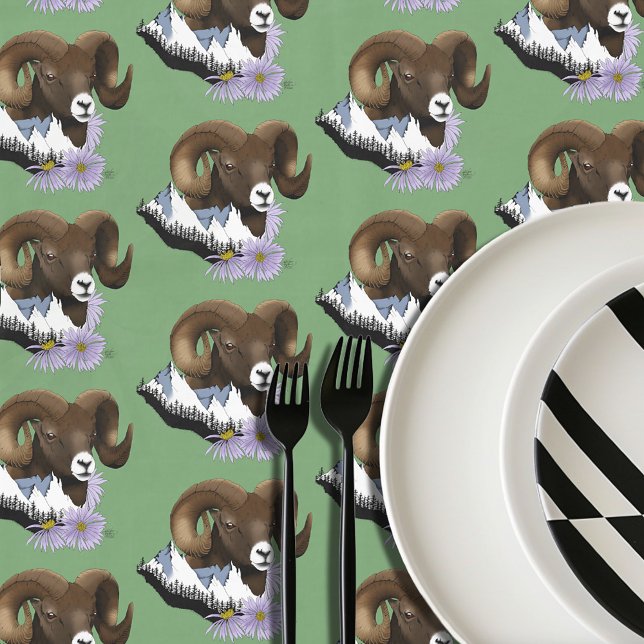 Nappe Bighorn Sheep Ram Green Mountains (Créateur téléchargé)