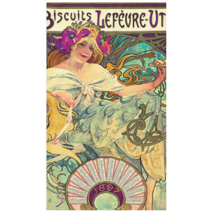 Nappe Biscuits Lefevre-Utile par Alphonse Mucha (1896)