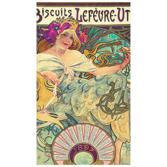 Nappe Biscuits Lefevre-Utile par Alphonse Mucha (1896) (Devant)