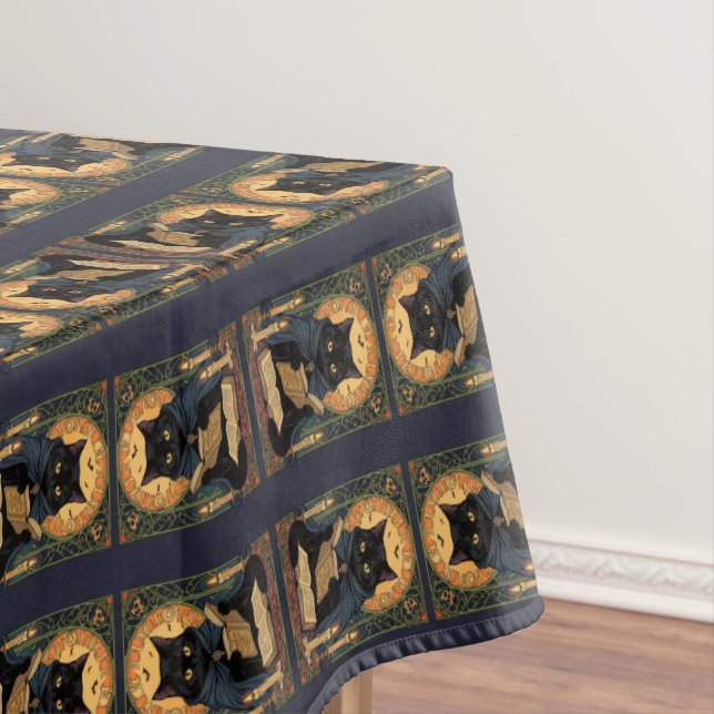 Nappe Black Cat Reading A Book Of Solstice Spells (In Situ)