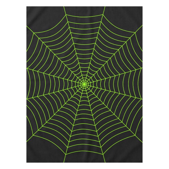 Nappe Black neon vert toile d'araignée Halloween motif (Devant)