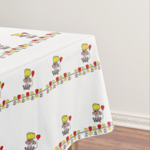 Nappe Blanc Cheesy Hearts Souris Jaune