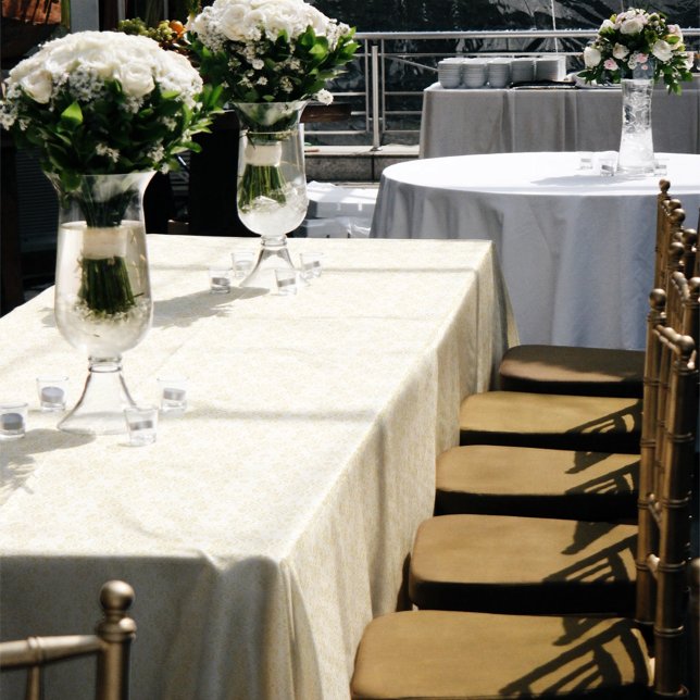 Nappe Blanc Élégant Dentelle Formel Ton Doré Profond (Créateur téléchargé)