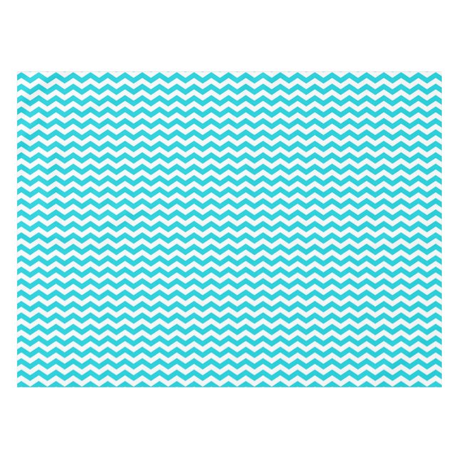 Nappe Blanc et motif de zigzag d'Aqua (Devant (Horizontal))