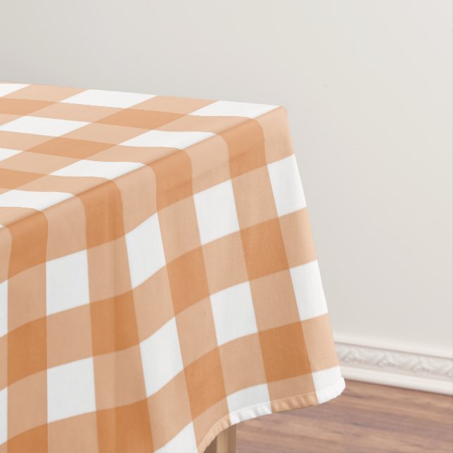 Nappe Blanc moderne et orange En vichy plaid (In Situ)