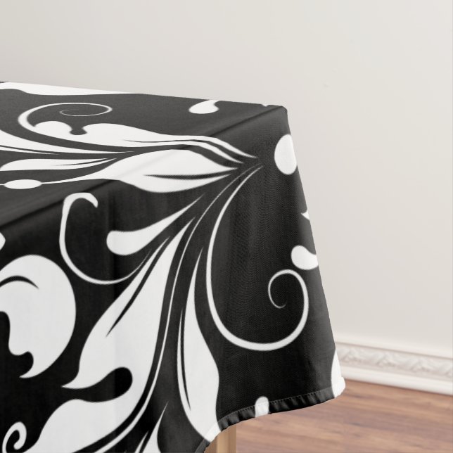 Nappe Blanc sur Vintage noir Damas (In Situ)