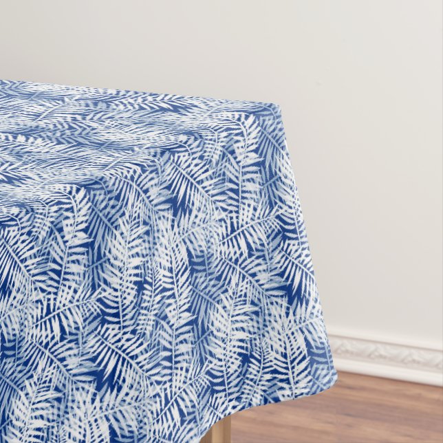 Nappe Bleu avec motif tropical blanc (In Situ)