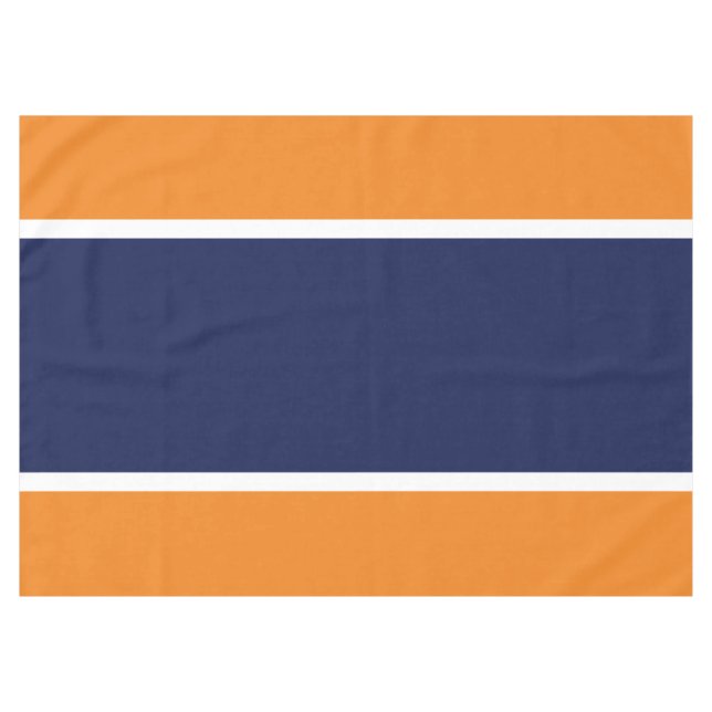 Nappe Bleu Blanc Bleu Marine Sportif Sur Orange (Devant (Horizontal))