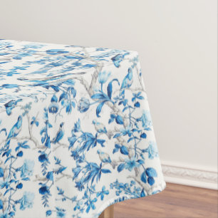 Nappe Bleu Blanc Chinoiserie Coton Table à manger