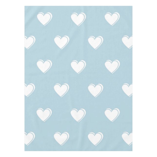 Nappe Bleu blanc mignon simple Motif de coeur (Devant)