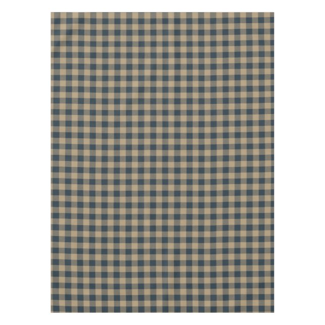 Nappe Bleu Bleu Boeuf Buffle Plaid Rustique Festif (Devant)