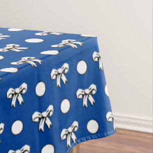 Nappe Bleu Céleste avec des Nœuds de Dessin Animé à Poin