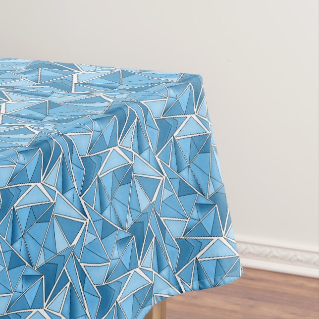 Nappe Bleu ciel et formes géométriques bleues motif mode (In Situ)