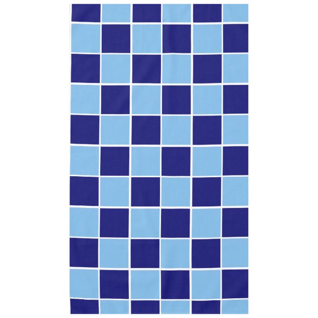 Nappe Bleu clair, Marine et Carrés blancs (Devant)
