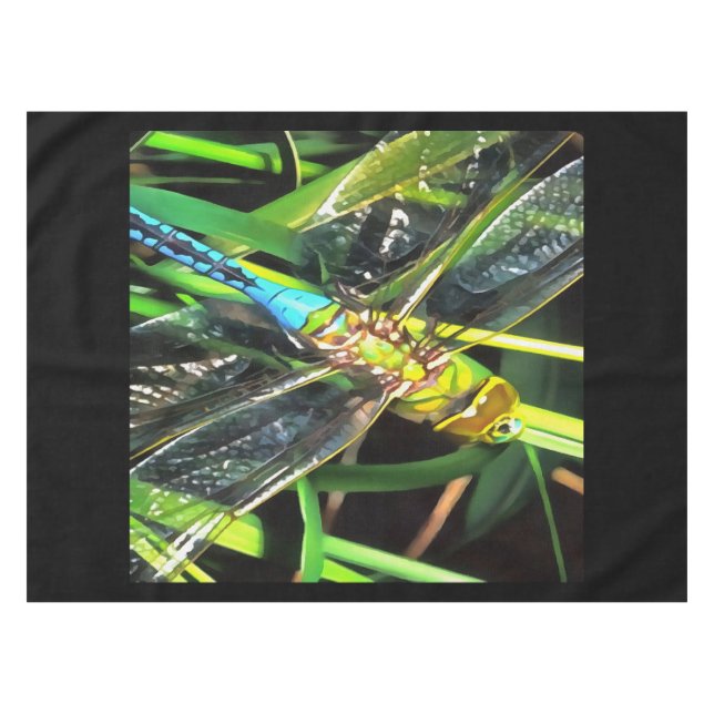 Nappe Bleu Dragonfly Shimmering Wings Peinture (Devant (Horizontal))