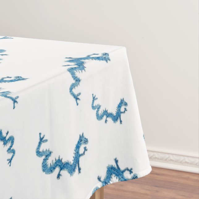 Nappe Bleu Dragons Chinoiserie Ginger Jar Jars Table (In Situ)