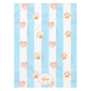 Nappe Bleu et blanc - Coeurs, Empreinte de patte, Coque
