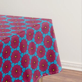 Nappe Bleu et rouge boho motif style mandala