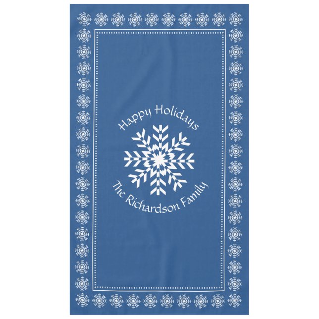 Nappe Bleu fait sur commande des textes de flocon de (Devant)