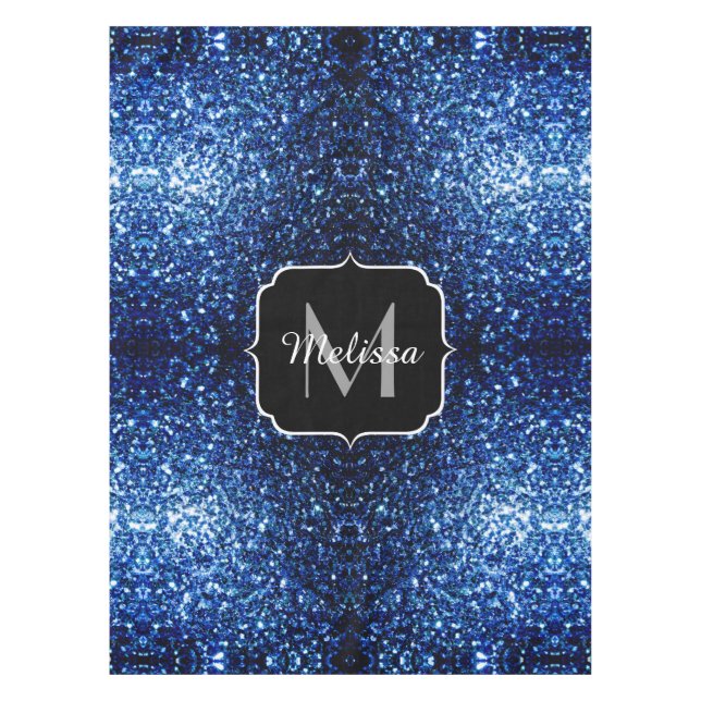 Nappe Bleu foncé foncé brillant parties scintillant scin (Devant)