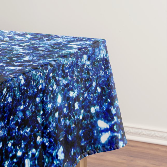 Nappe Bleu foncé profond brillant faux paillettes scinti (In Situ)