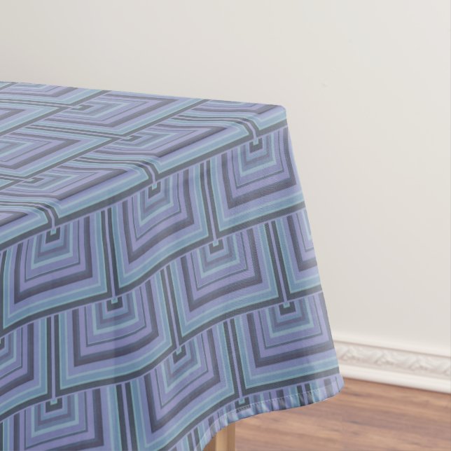 Nappe Bleu gris rayures carré motif (In Situ)