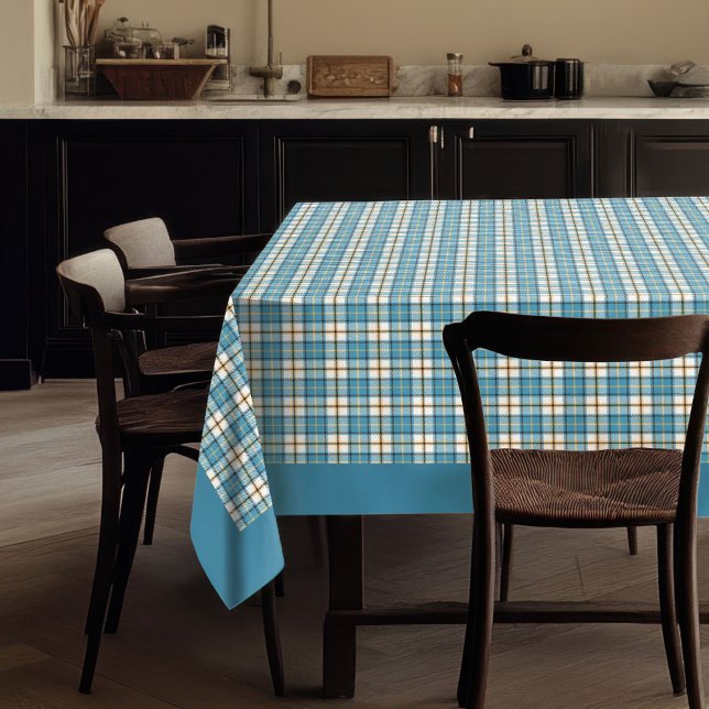 Nappe bleu Jaune Plaid Cadeau pour sa cuisine (Blue Yellow Tablecloth – Gift for His Kitchen)